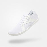 Zapatillas deportivas blancas Luck I - Barefoot minimalista para paseos por el paseo marítimo y compras diarias con agarre multiusos