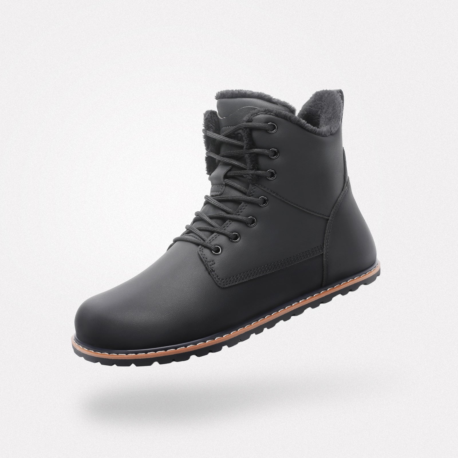 Botas barefoot de invierno Rover I en negro con diseño de cordones