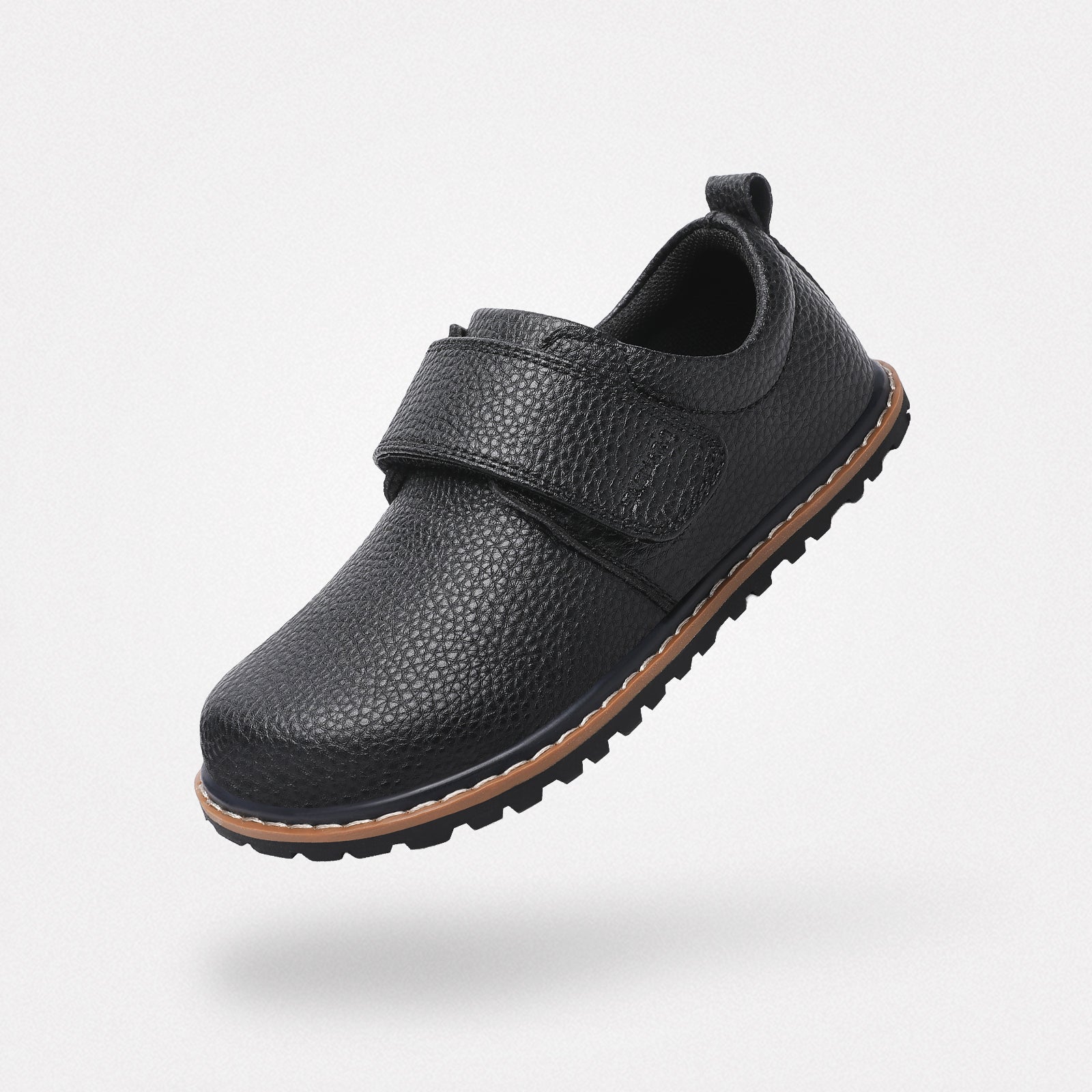 Zapatos escolares barefoot de piel para niños con cierre de velcro