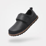 Zapatos escolares barefoot de piel para niños con cierre de velcro